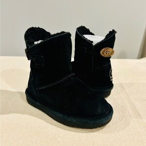 BEARPAW Toddler Boots black suede size 8